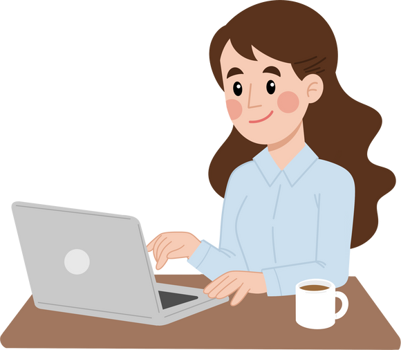 Woman working on the laptop